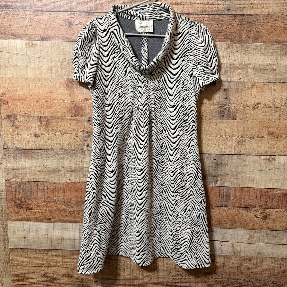 Floreat Zebra Print Cowl Neck A-Line Dress Size 6